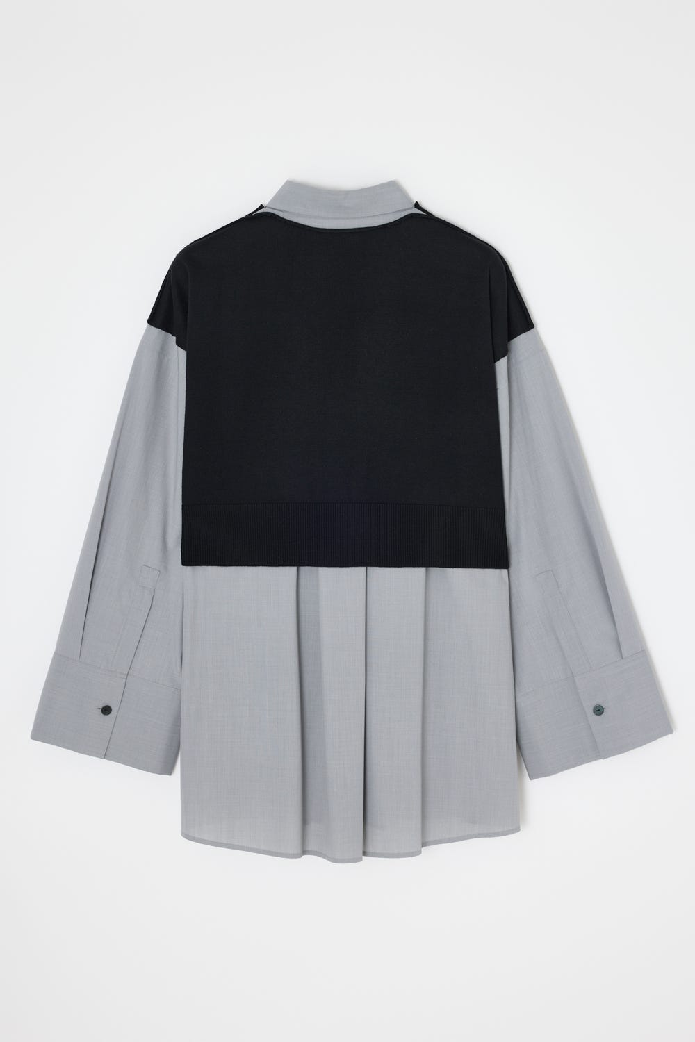 knit combination shirt Black M