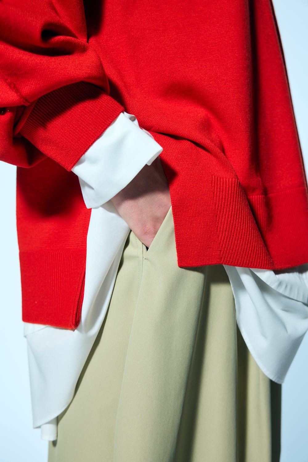 wide tuck pants Sand M