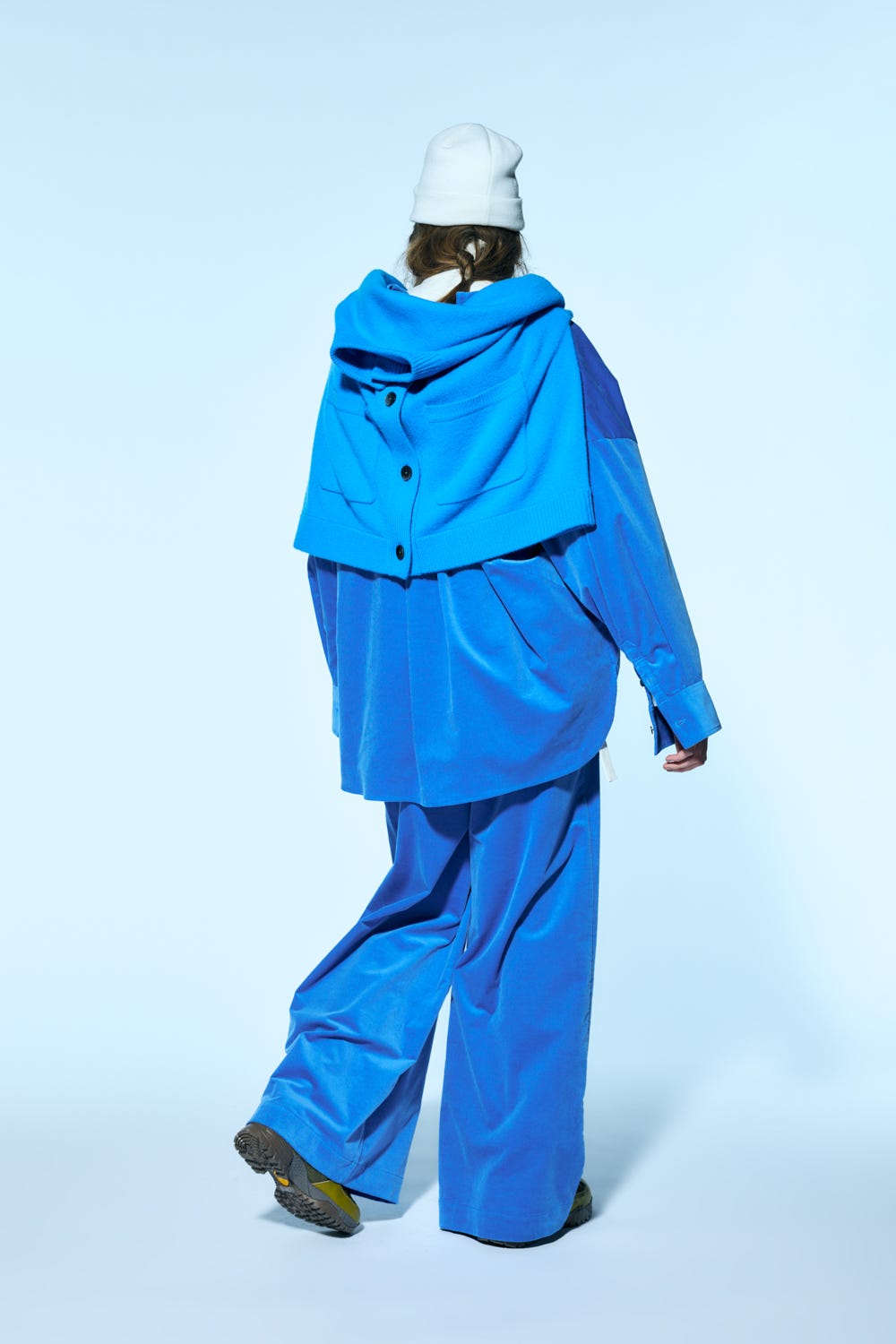 relax wide pants Water M