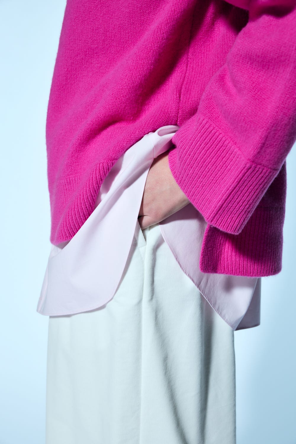 relax wide pants Salt M