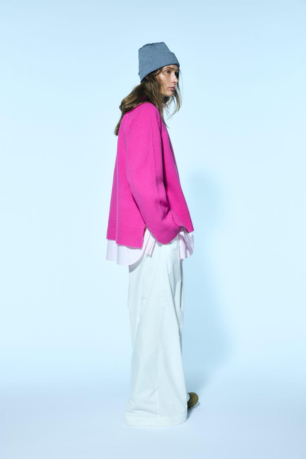 relax wide pants Salt M