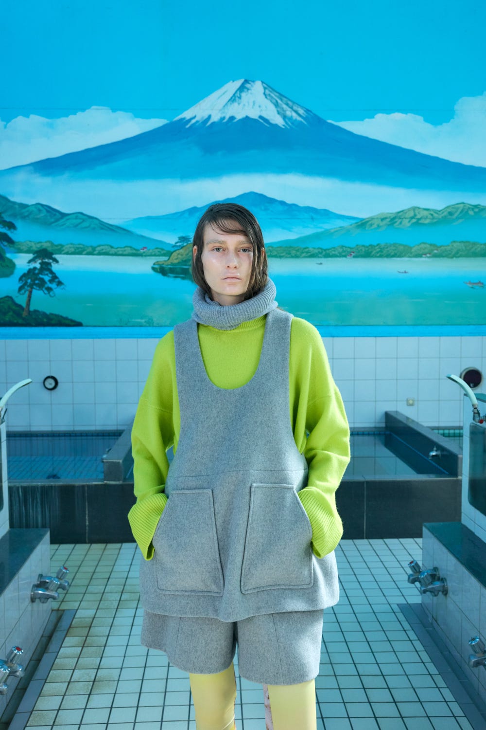 wide box pullover Lime M