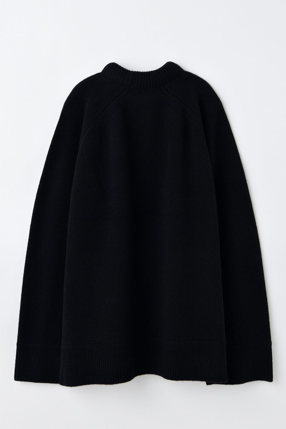 padding neck pullover Black M