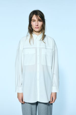 nagonstans ナゴンスタンス　シャツ bi－color pocket shirt | nagonstans (Women