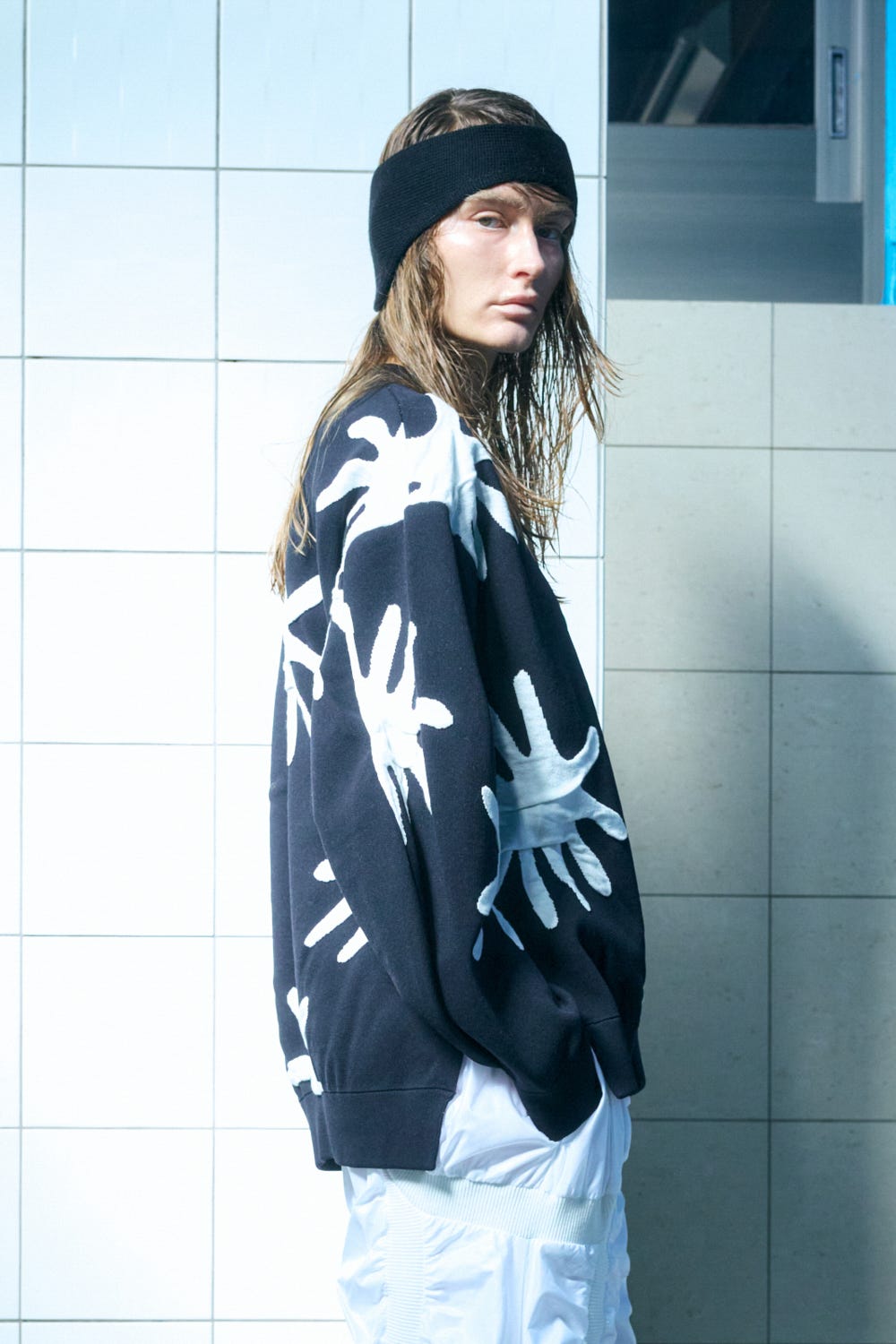 motif knit pullover｜M｜Black｜knit wear｜någonstans official