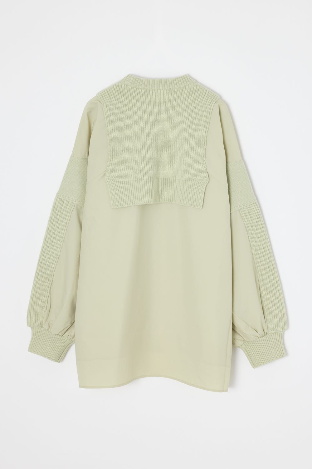 mix knit applique pullover Sand M