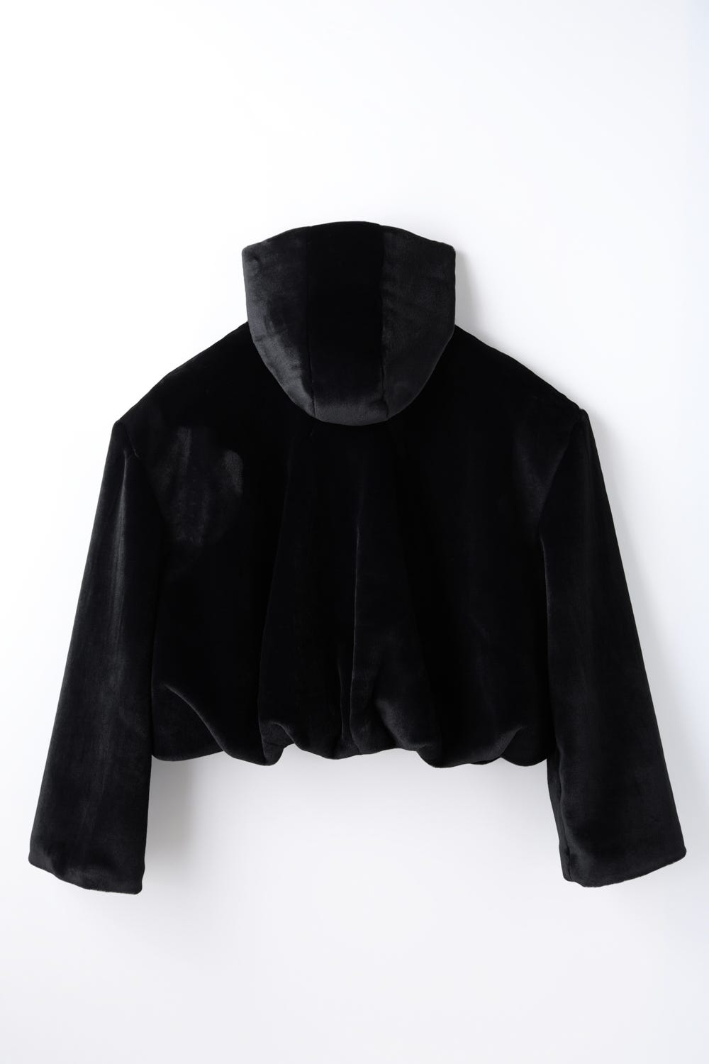 hooded short coat Black M