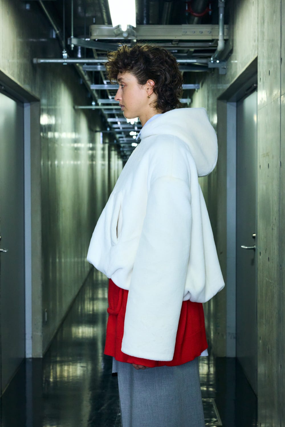 hooded short coat Salt S