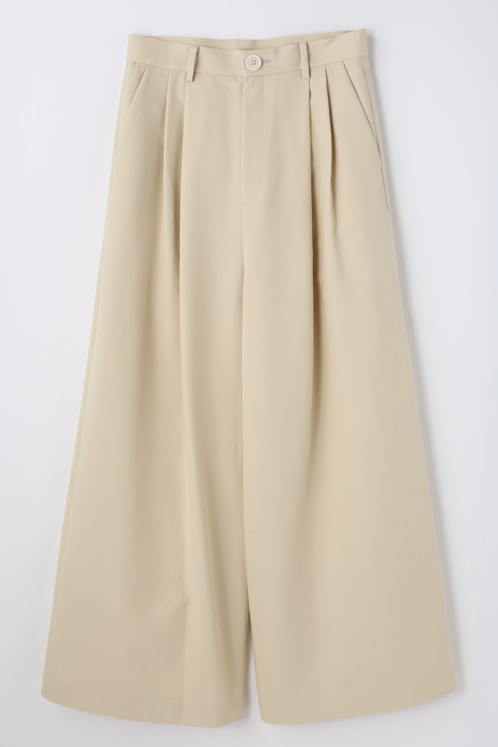 low-rise wide trousers Oatmeal S