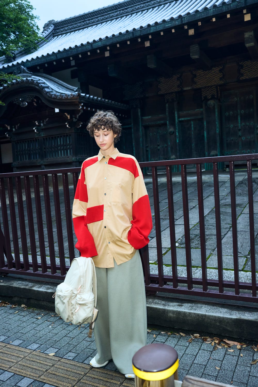 minimal wide pants Sand S