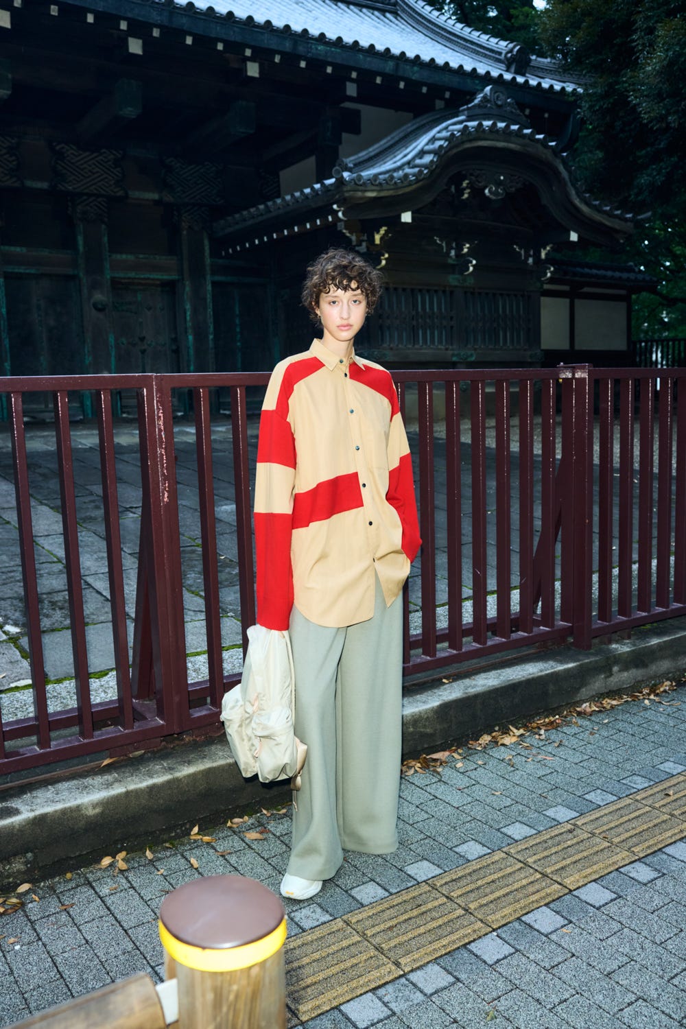 minimal wide pants Sand S