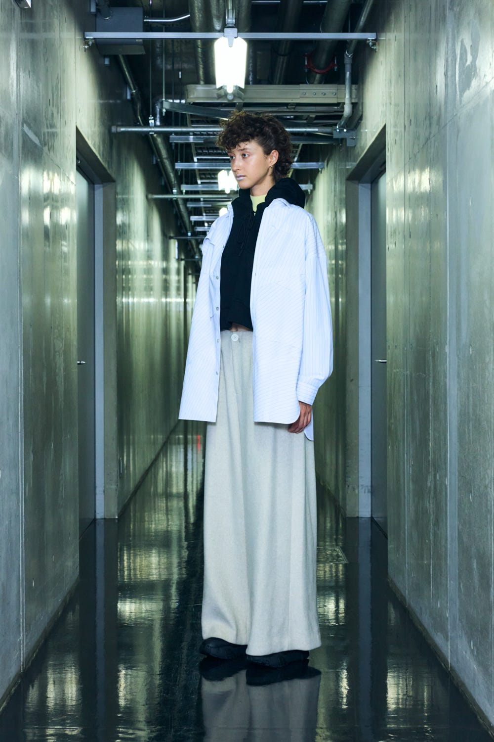 minimal wide pants Oatmeal S