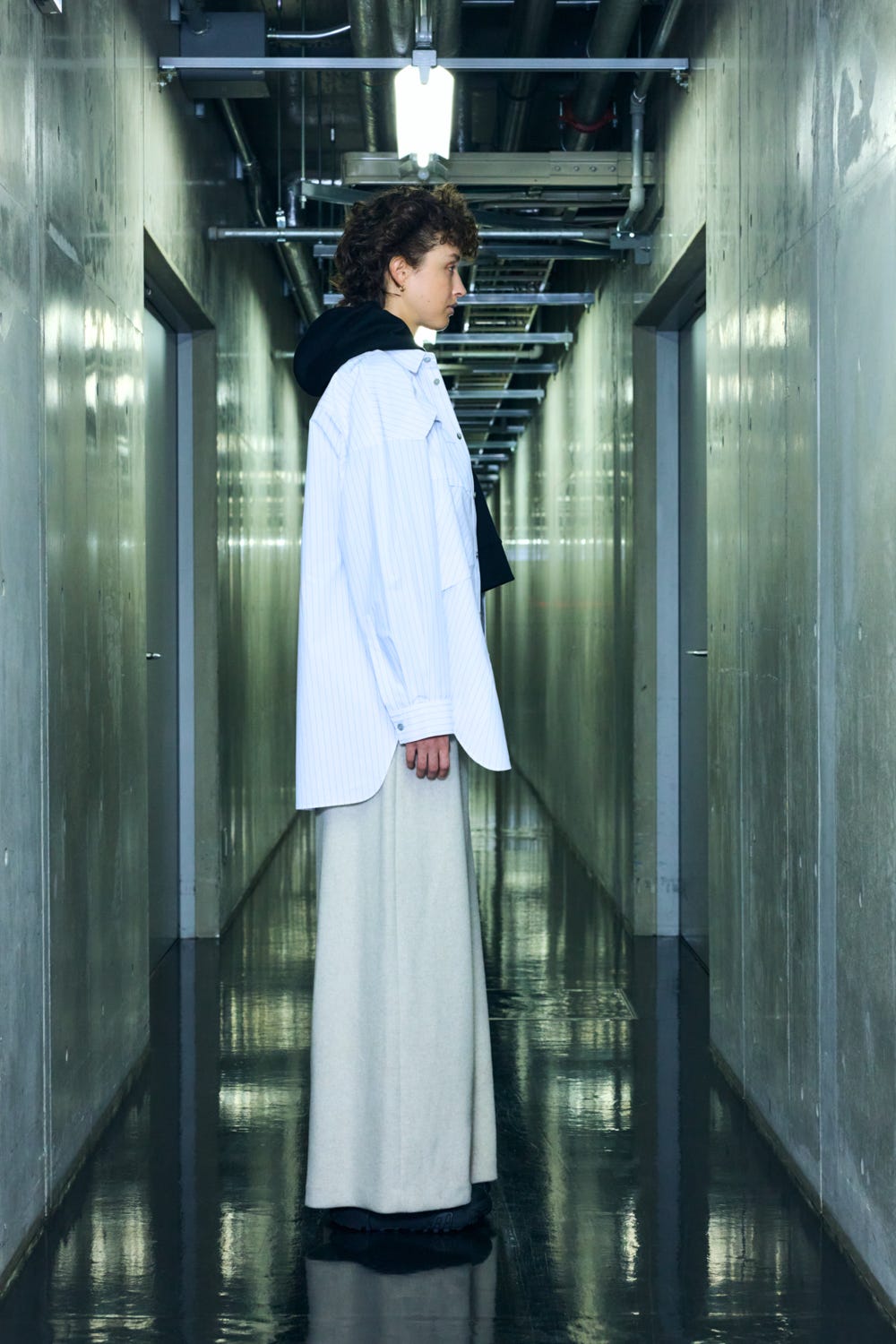 minimal wide pants Oatmeal S