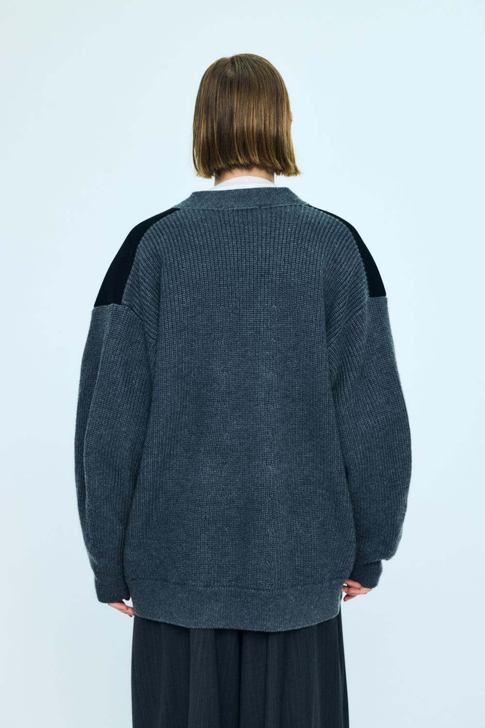 bonding×knit cardigan Stone M