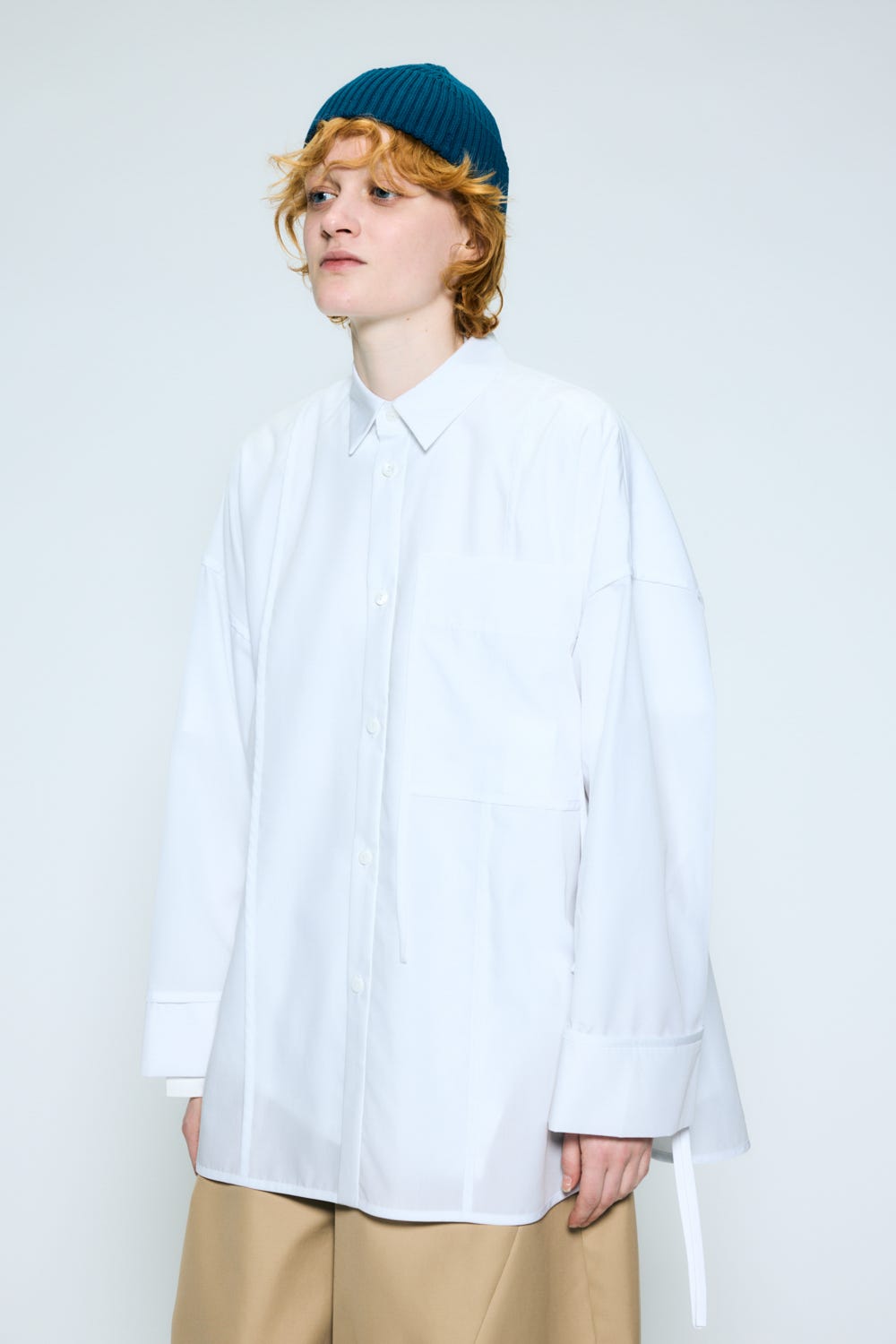 piping wide shirt Salt M