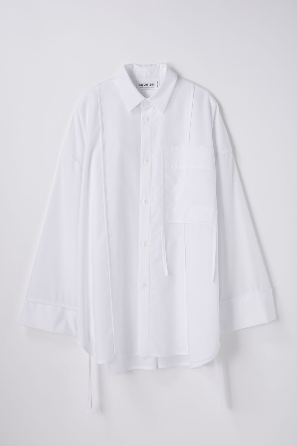 piping wide shirt Salt M