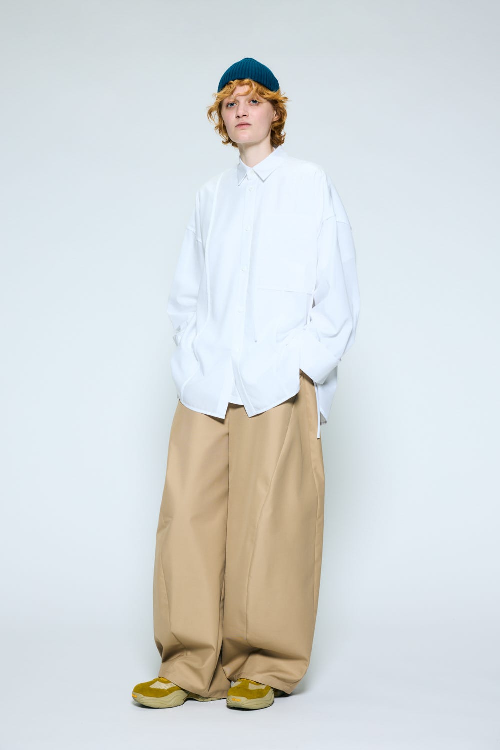 piping wide shirt Salt M