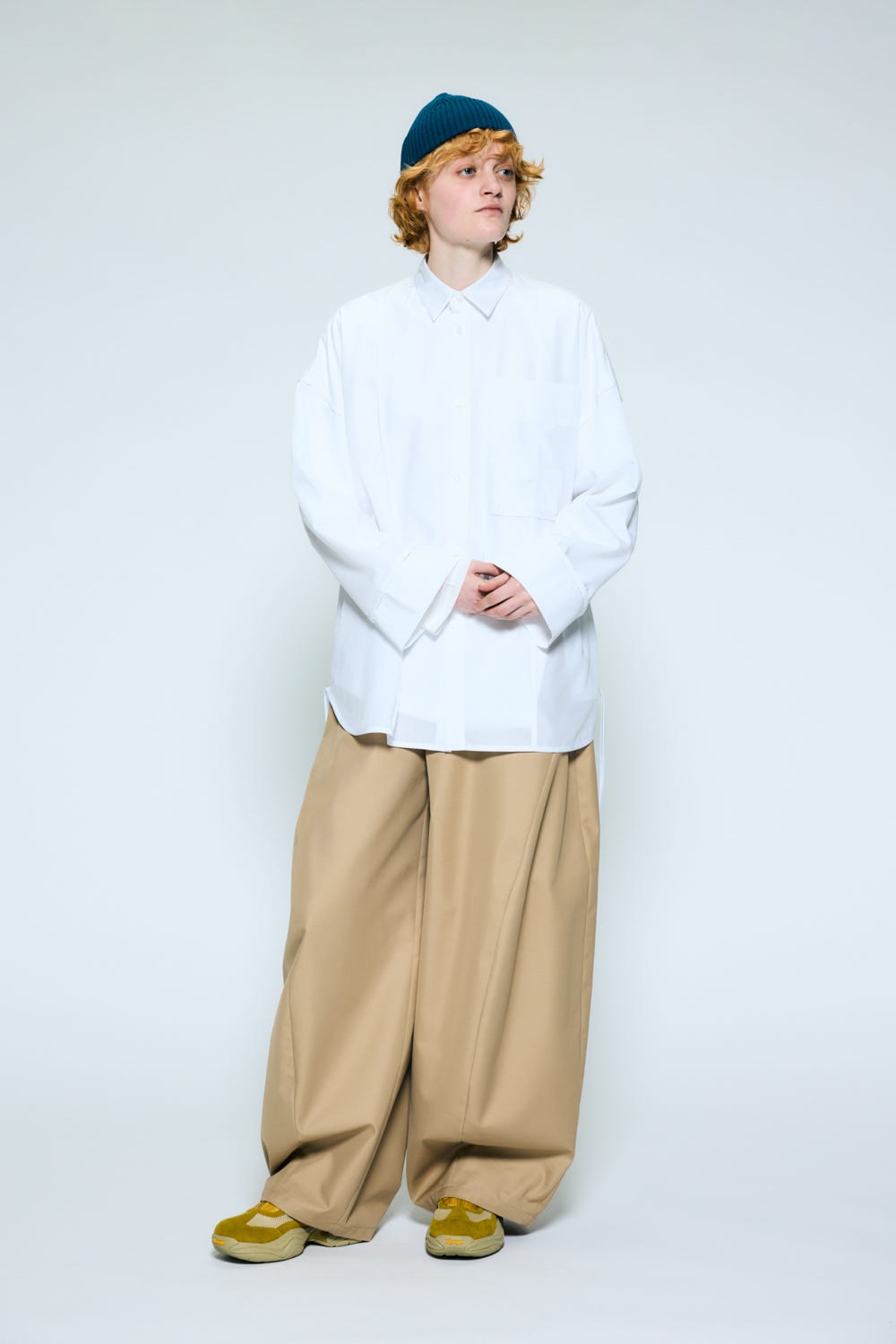 piping wide shirt Salt M
