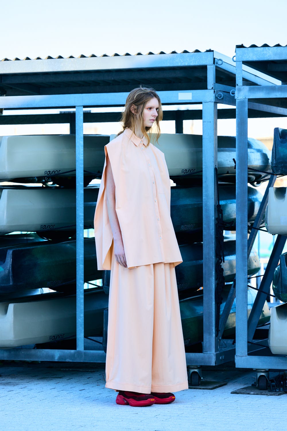 two face wide pants Apricot M