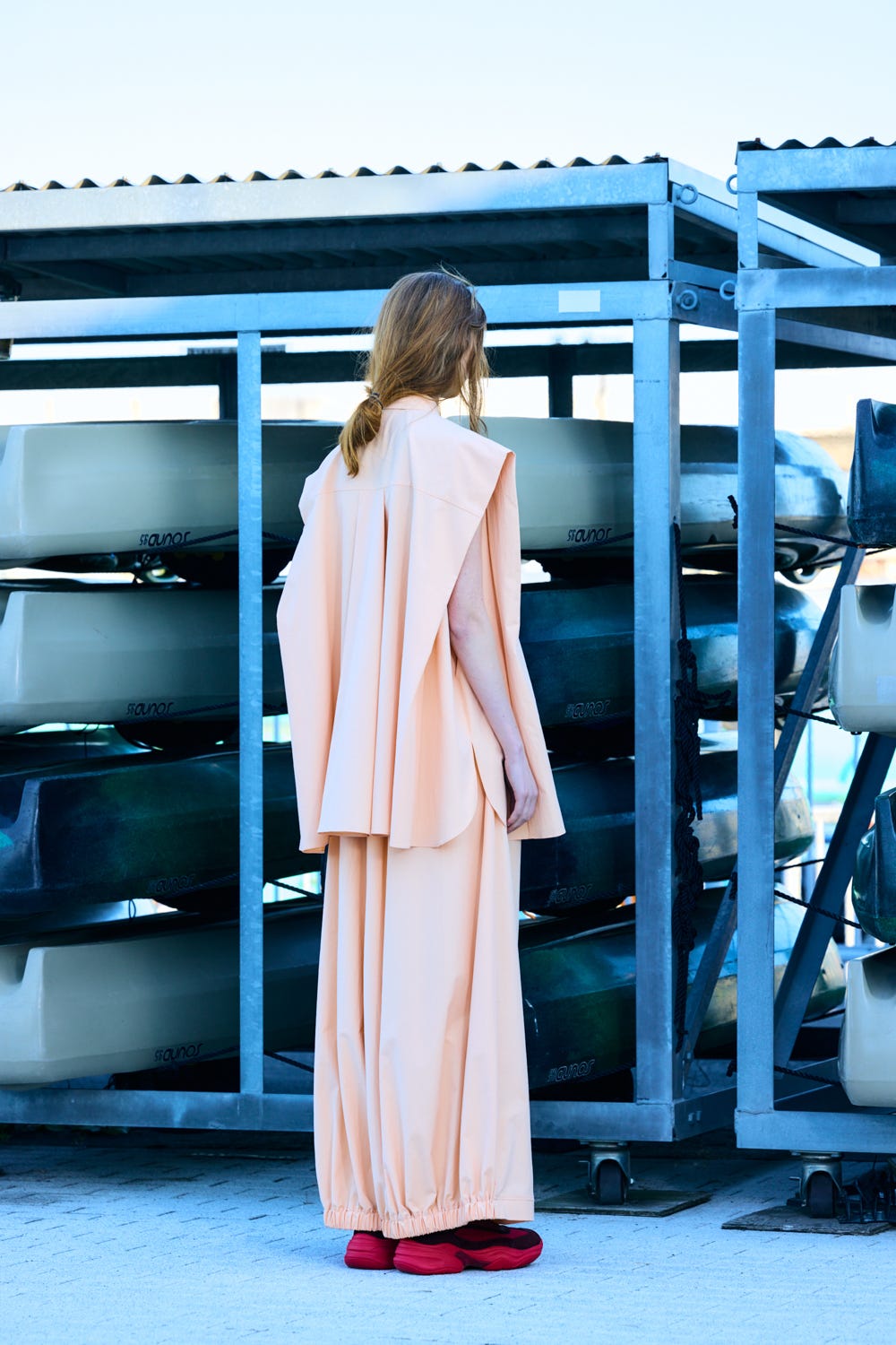 two face wide pants Apricot M