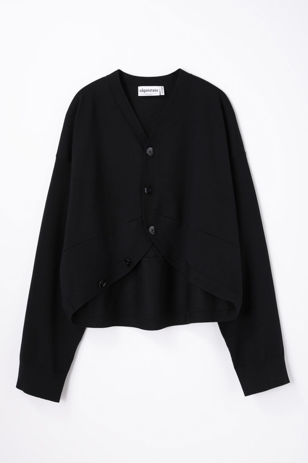 hem-design cardigan Black M