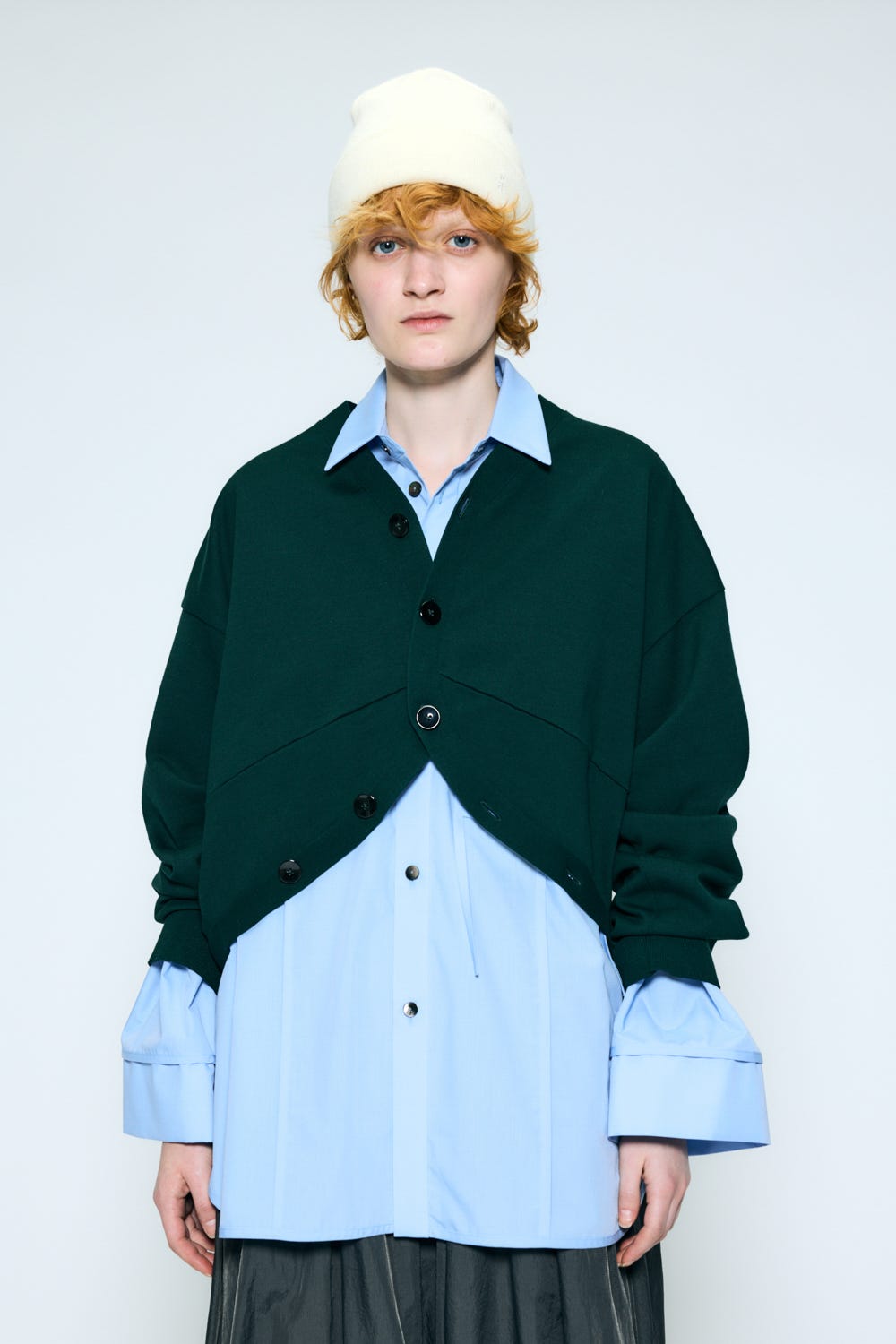 hem-design cardigan Kale M