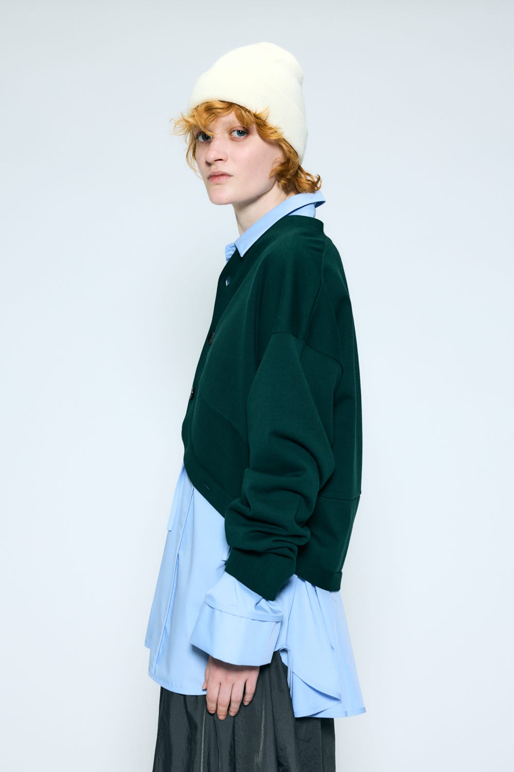 hem-design cardigan Kale M