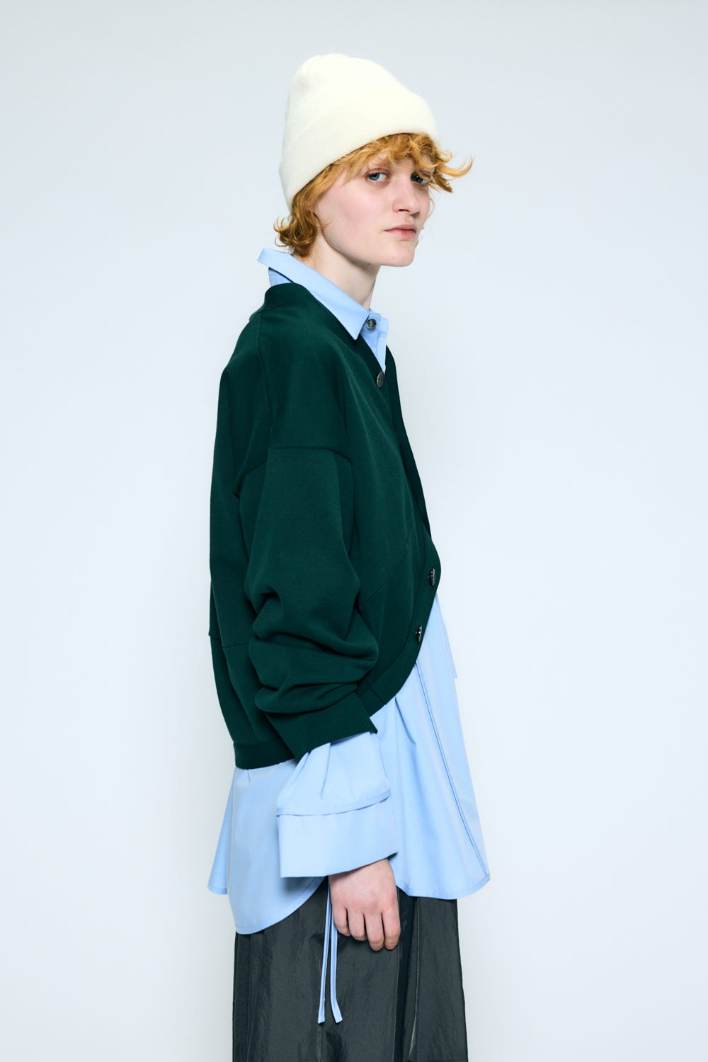 hem-design cardigan Kale M