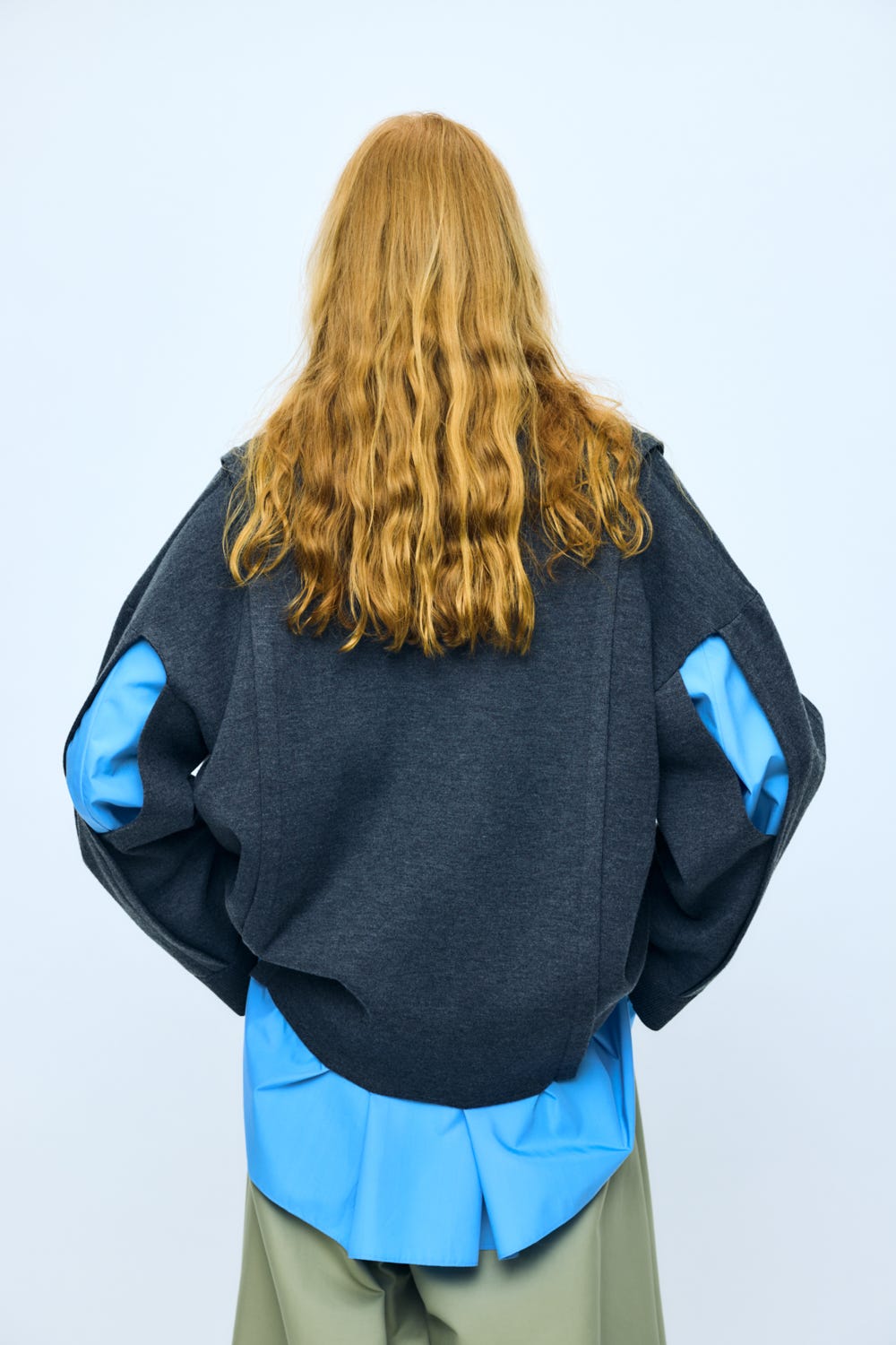 slit cardigan Stone M
