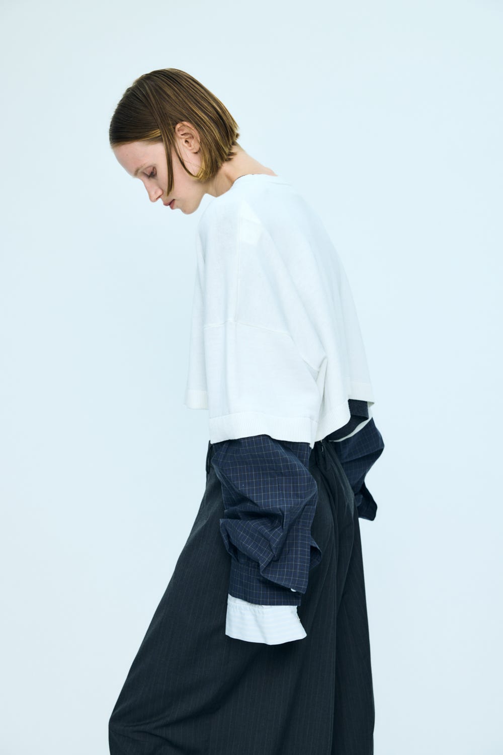 shirt combi short pullover Salt M