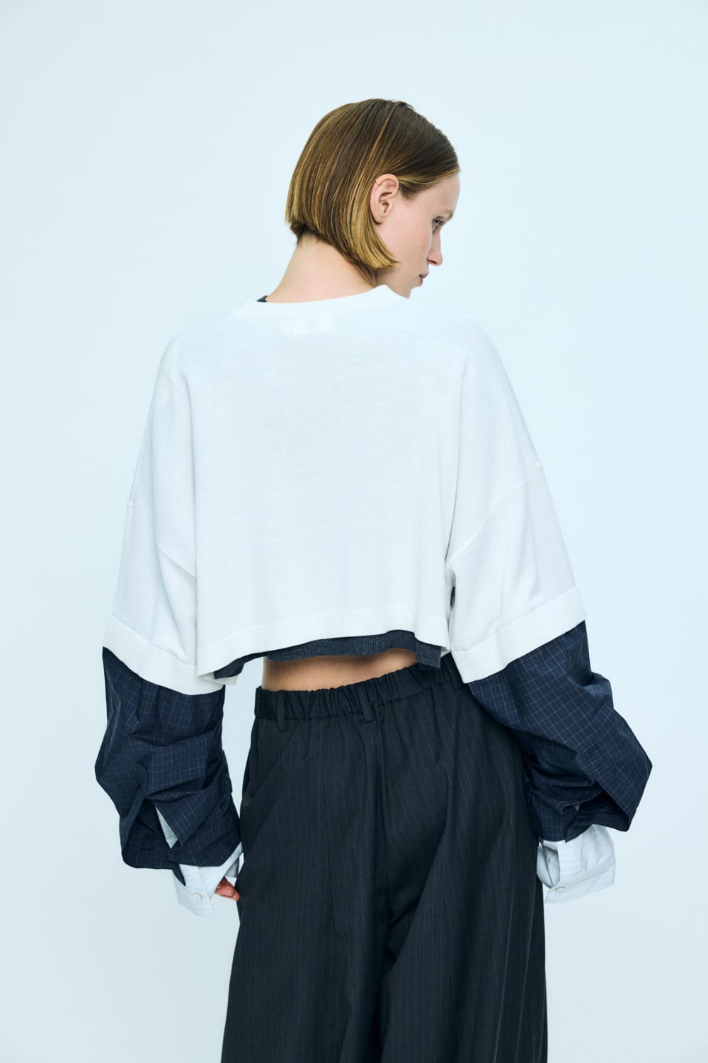 shirt combi short pullover Salt M