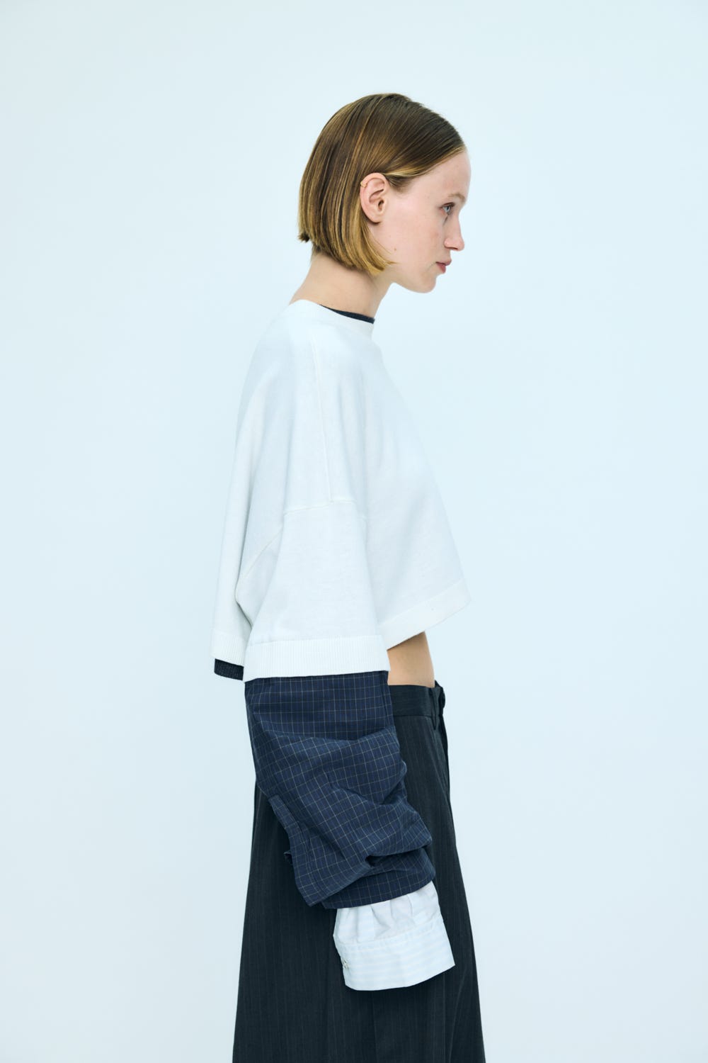 shirt combi short pullover Salt M