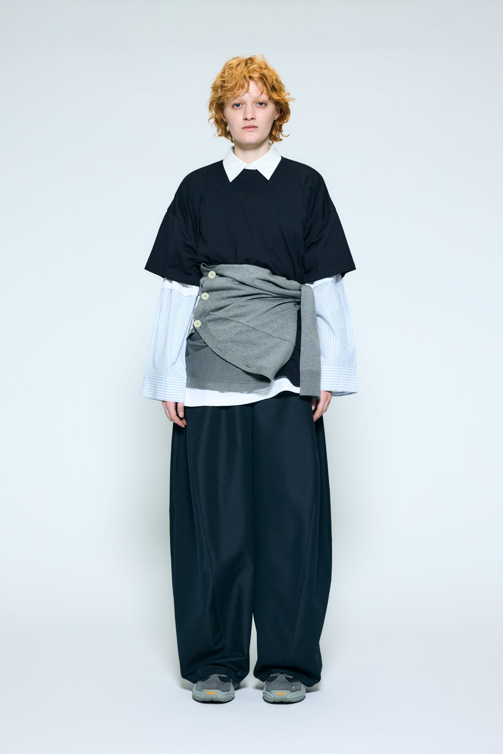 extra wide combi lonｇ-sleeves t-shirt Black M