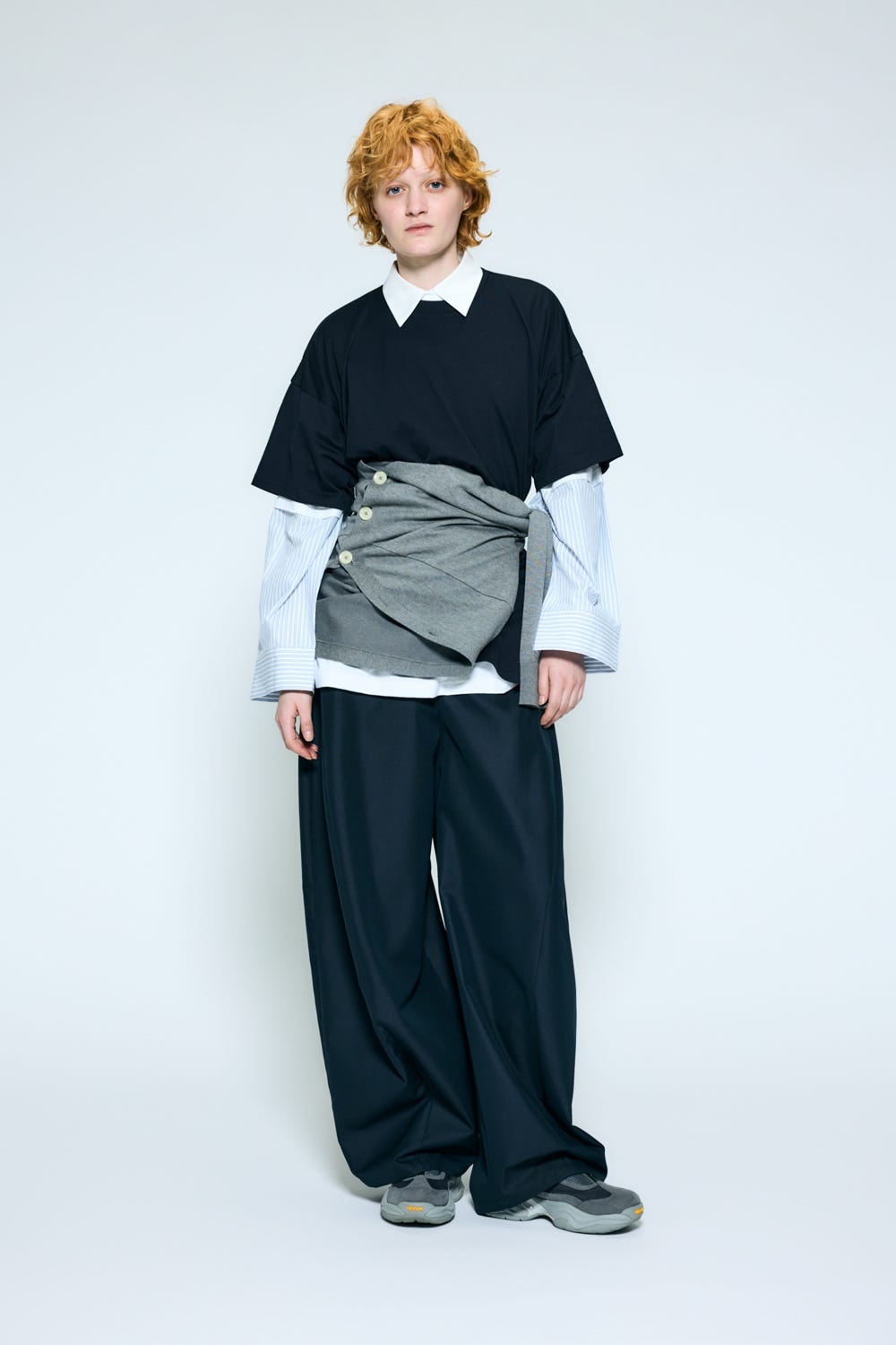 extra wide combi lonｇ-sleeves t-shirt Black M