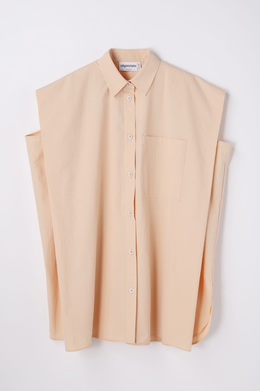 no-sleeves big shirt Apricot M