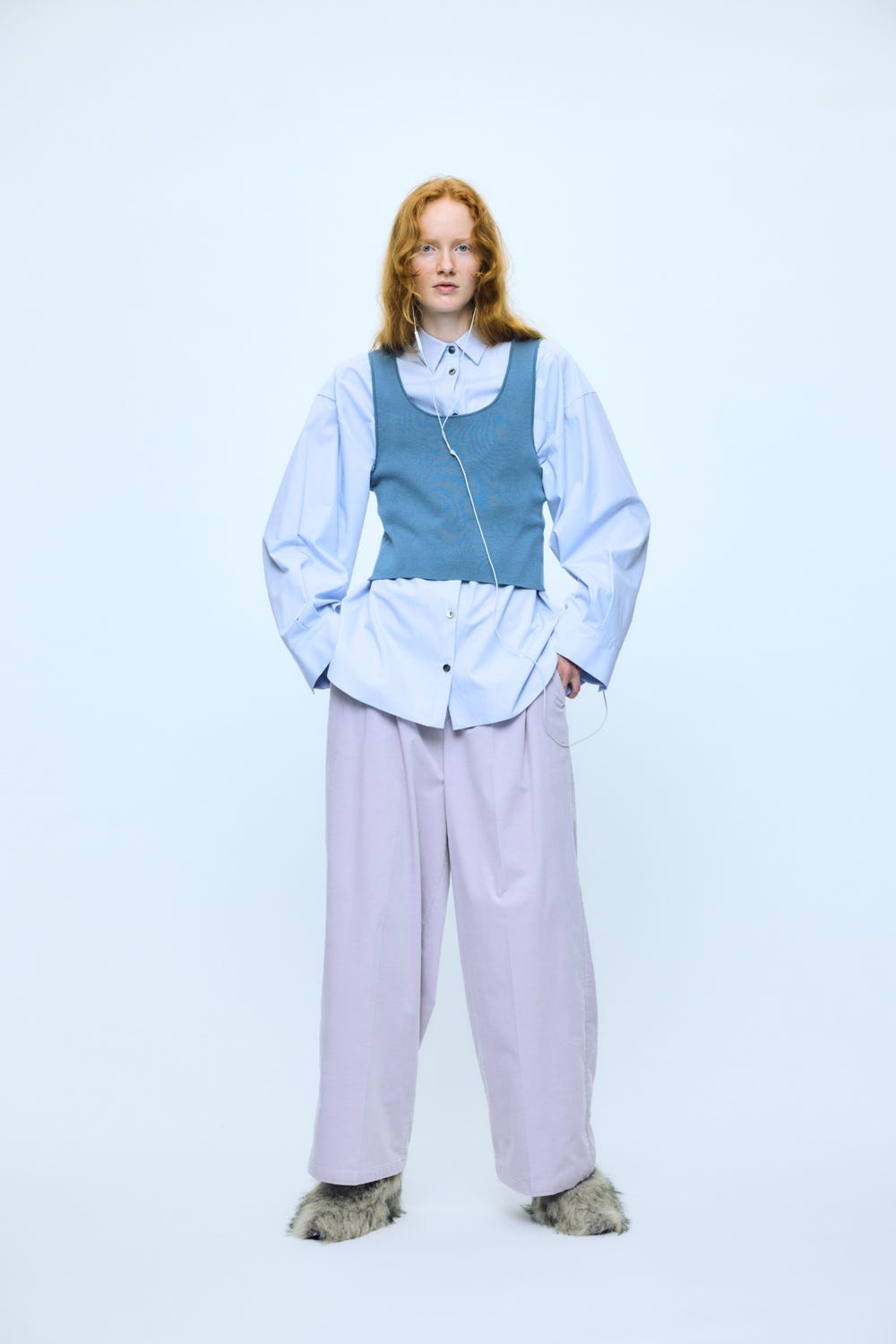 straight wide pants Lilac S