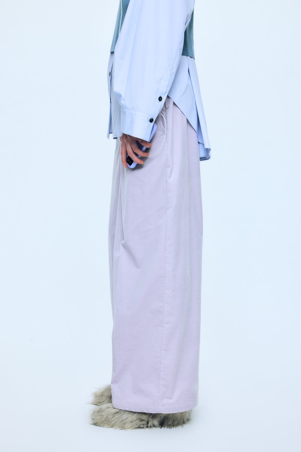 straight wide pants Lilac S