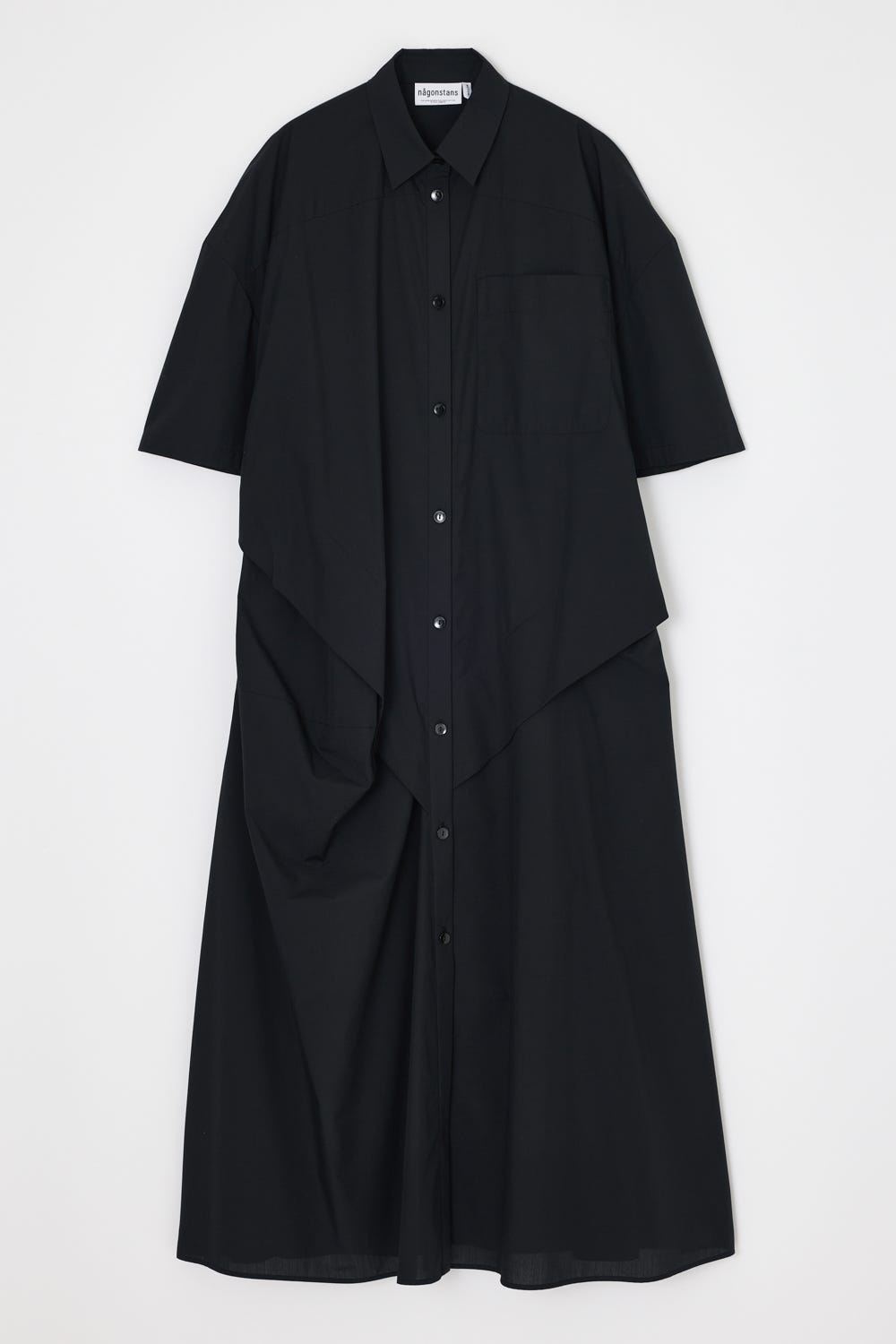 wide tuck shirt dress Black M
