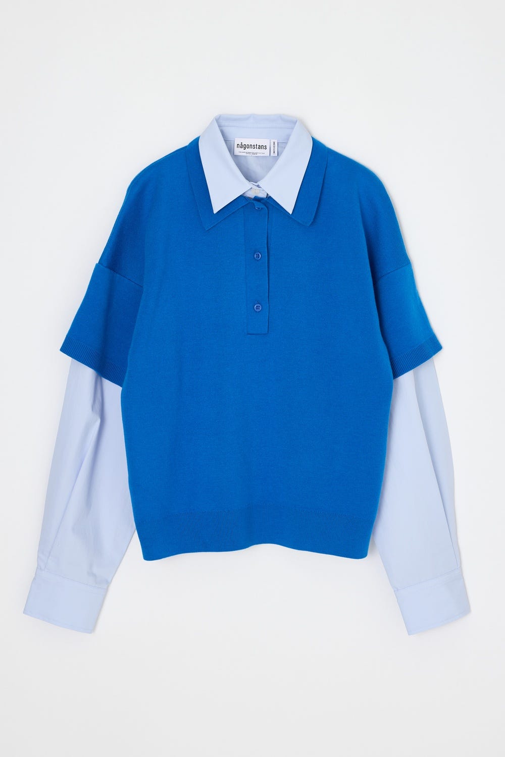 double-collar pullover Sky M