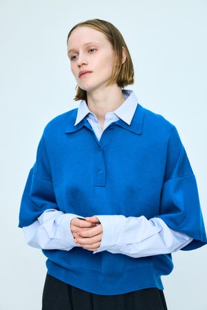 double-collar pullover