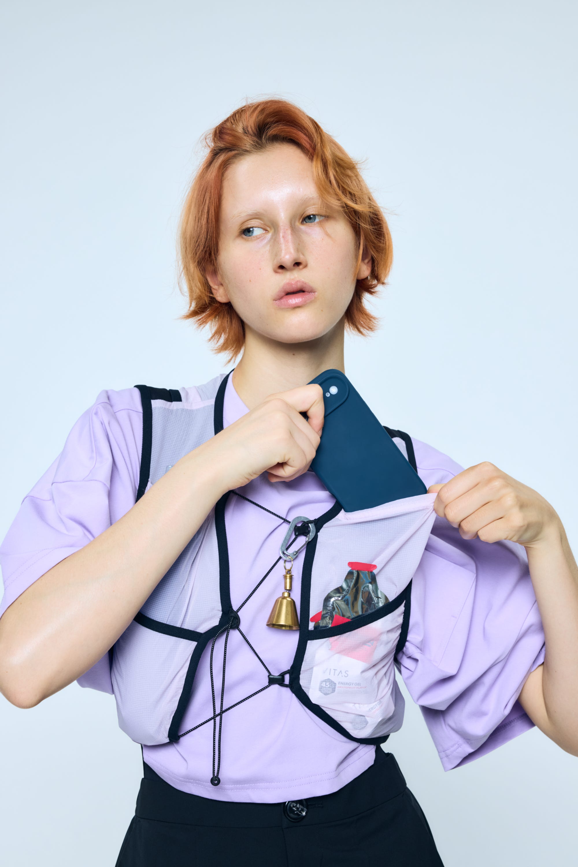 loose pocket　t-shirt Lilac M