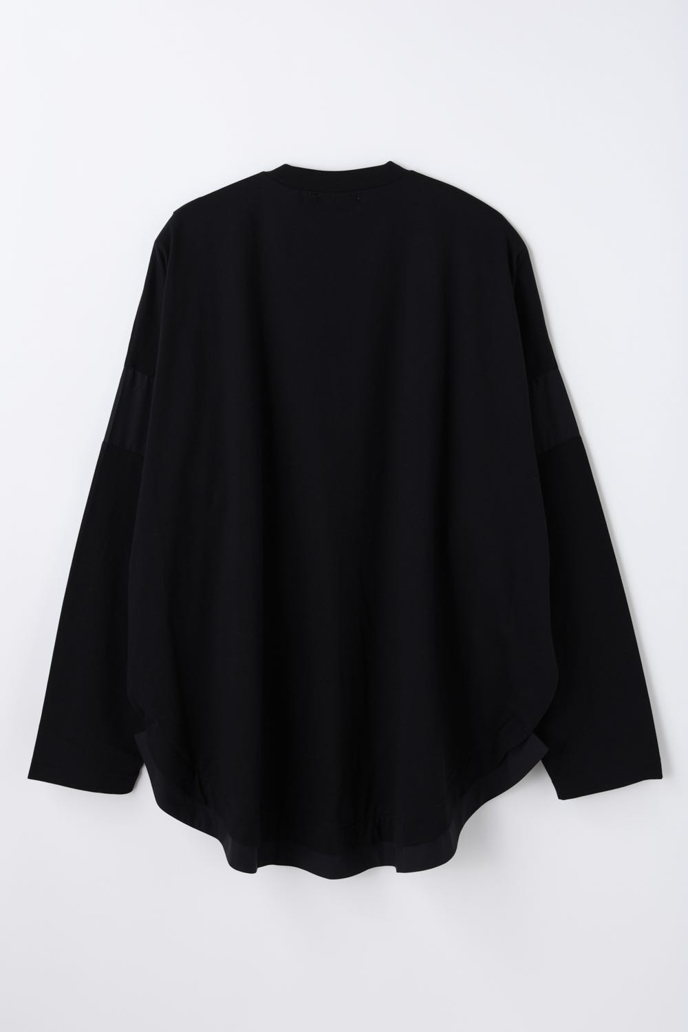 rounded long-sleeves t-shirt Black M