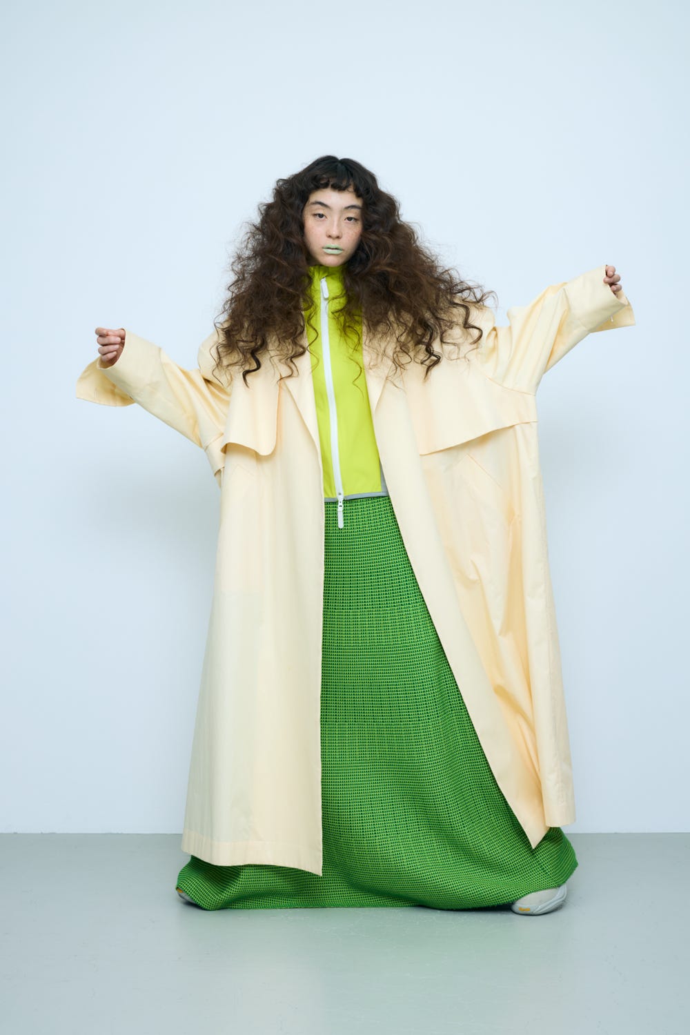 over-flare trench coat Nude M