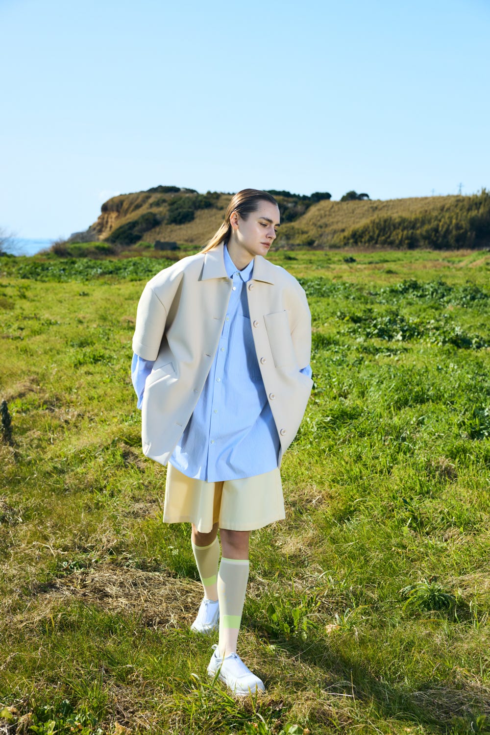 half-sleeves bench jacket Nude M