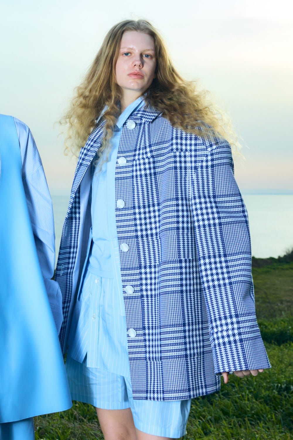 harf-sleeves men's shirt Water M