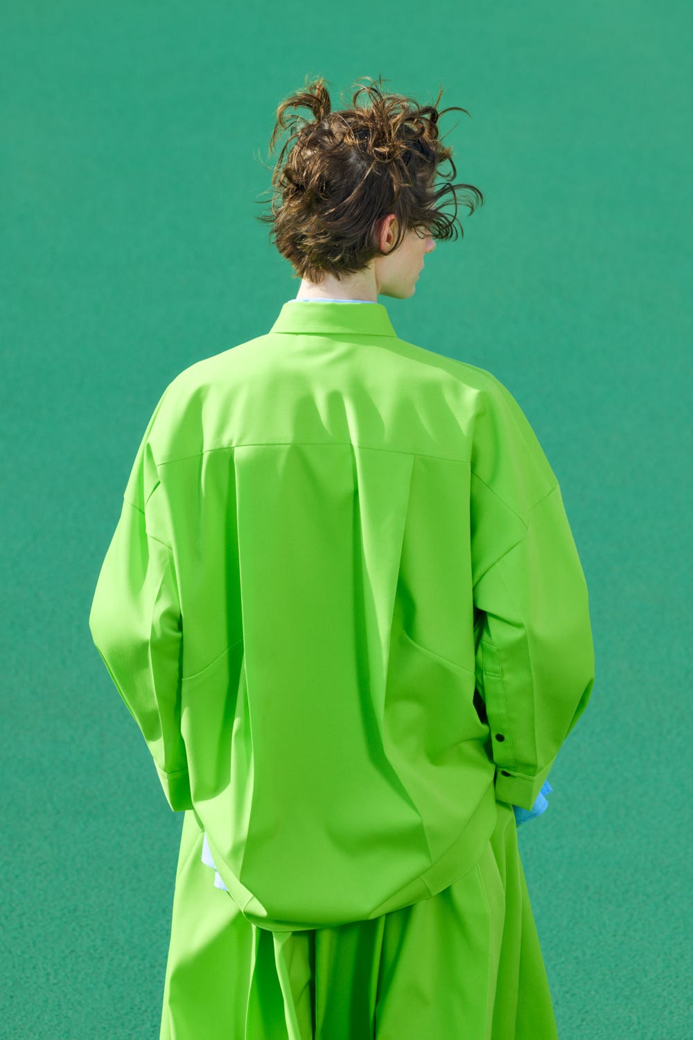 loose center crease shirt Avocado M