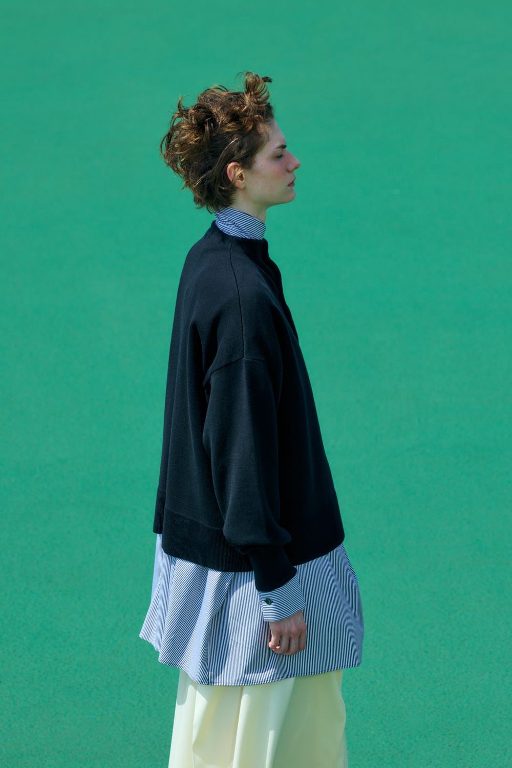 stand cardigan Black M