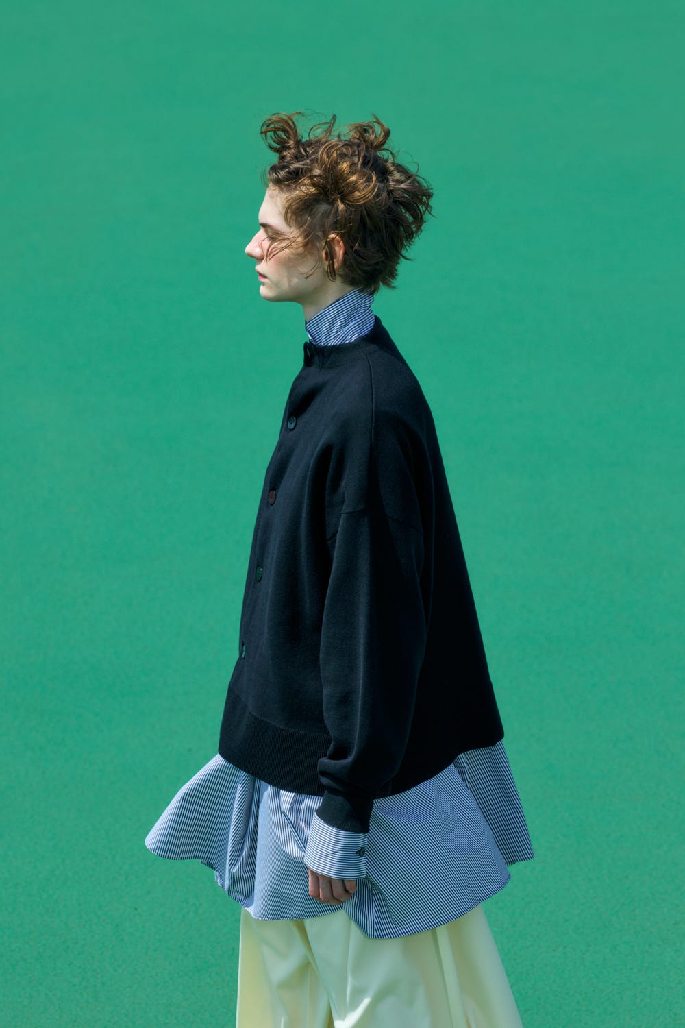 stand cardigan Black M