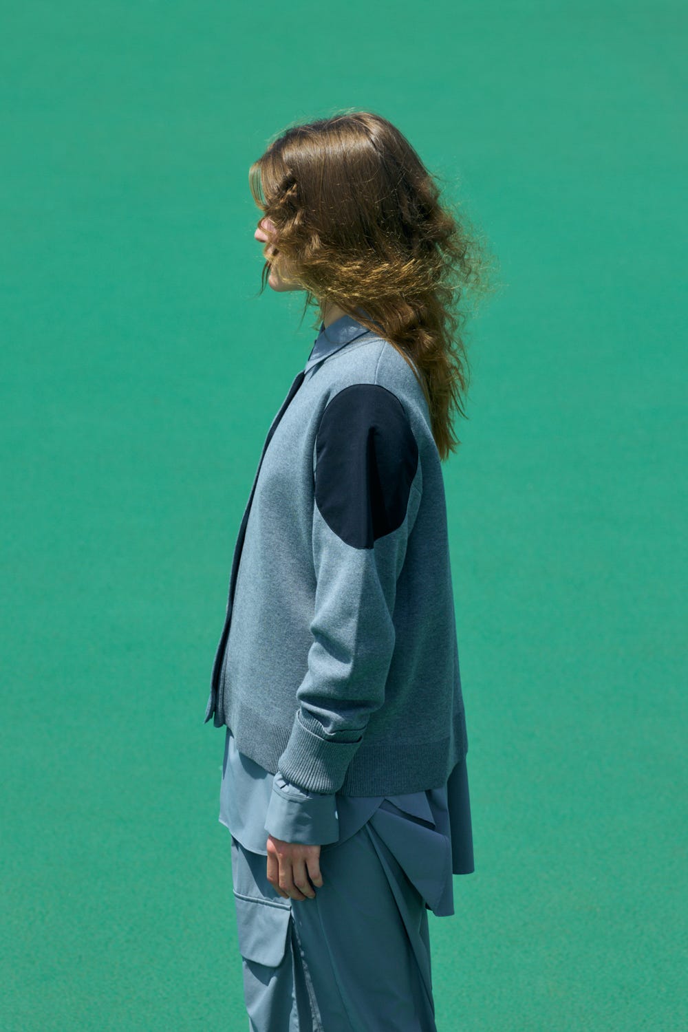 shoulder patch cardigan Stone M