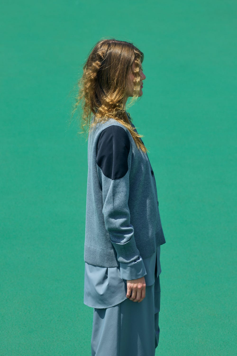 shoulder patch cardigan Stone M